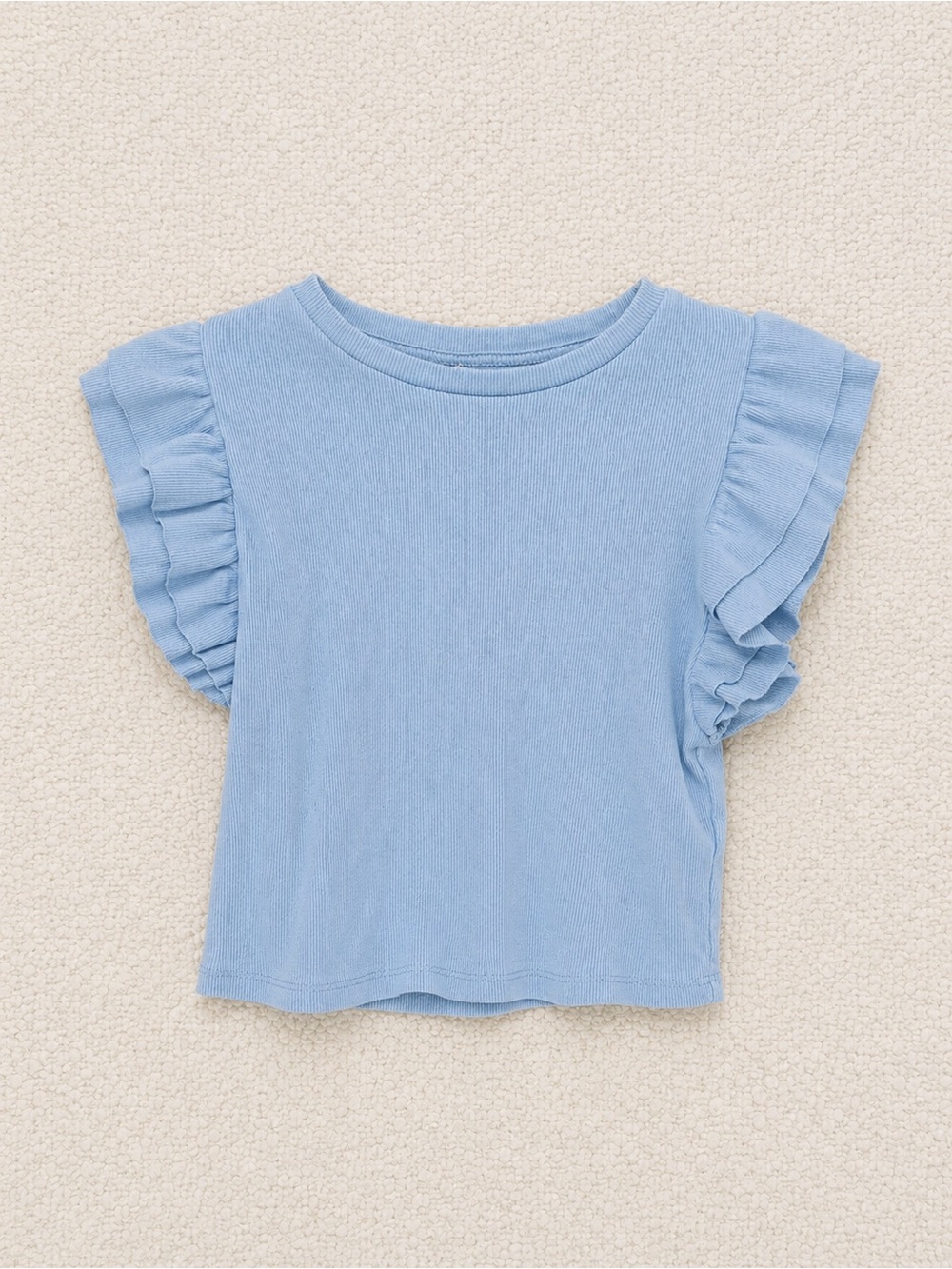 Light Blue Ruffle Sleeve Tee ZARA